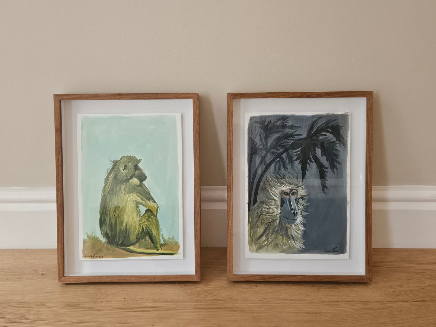 windswept baboon (framed)