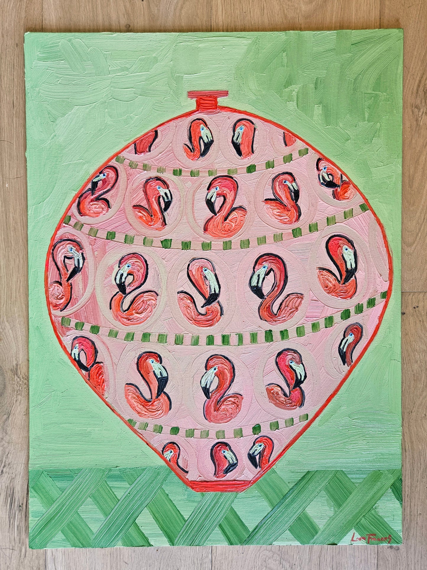 peachy flamingo vase