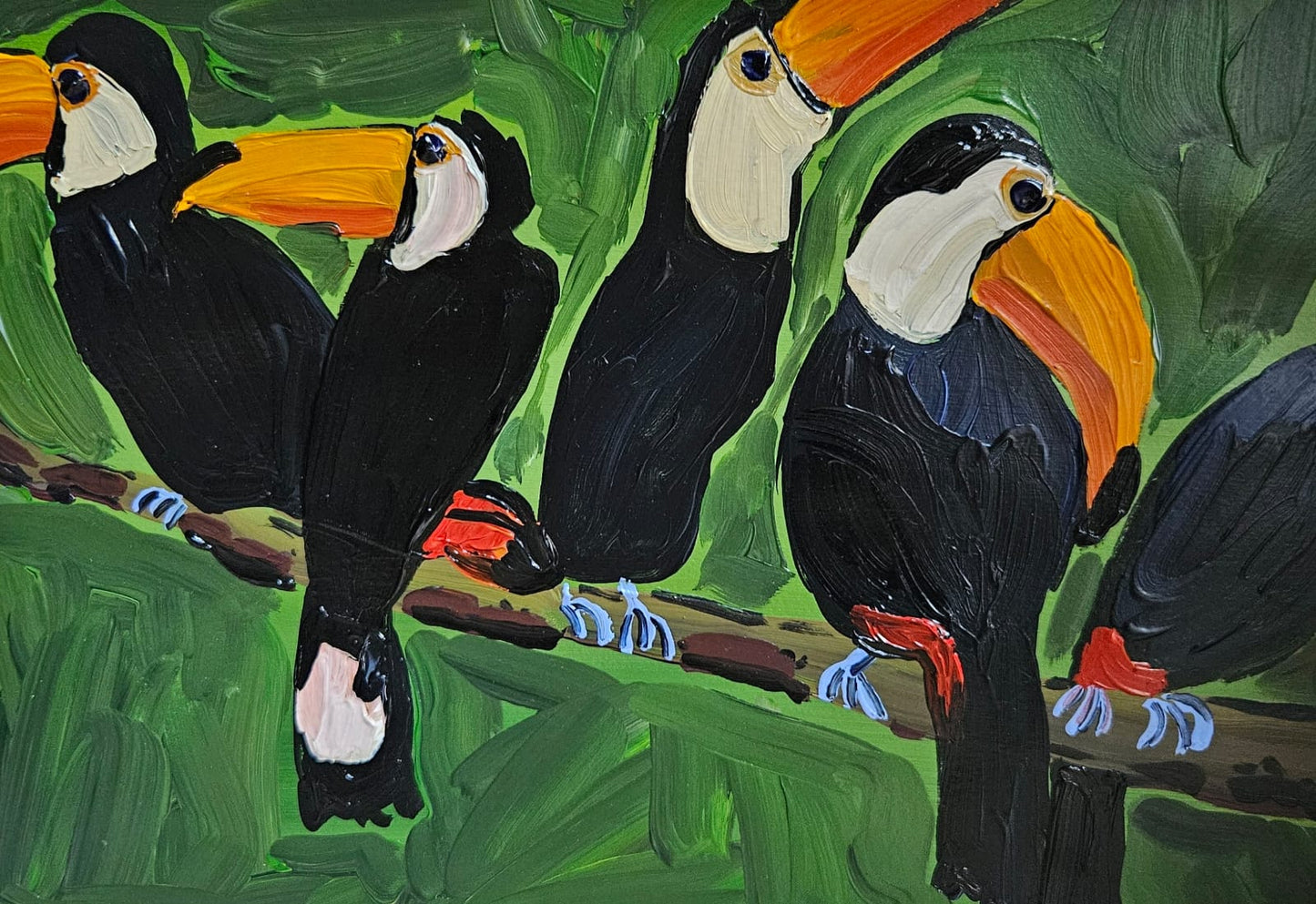 toucans on branch