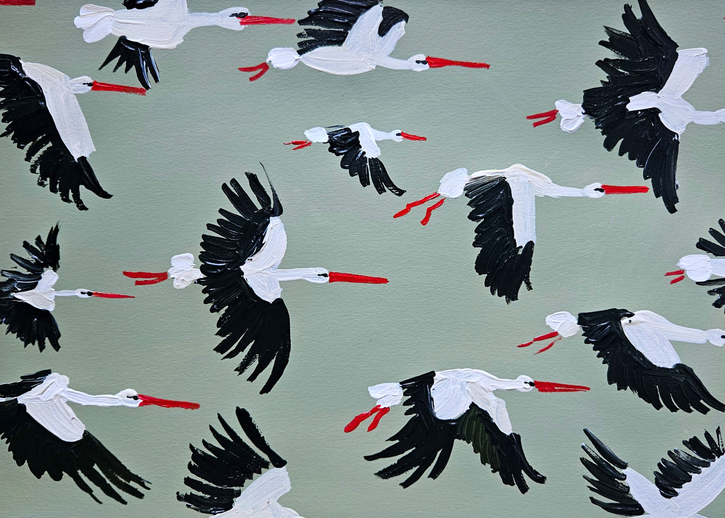 white storks in flight II