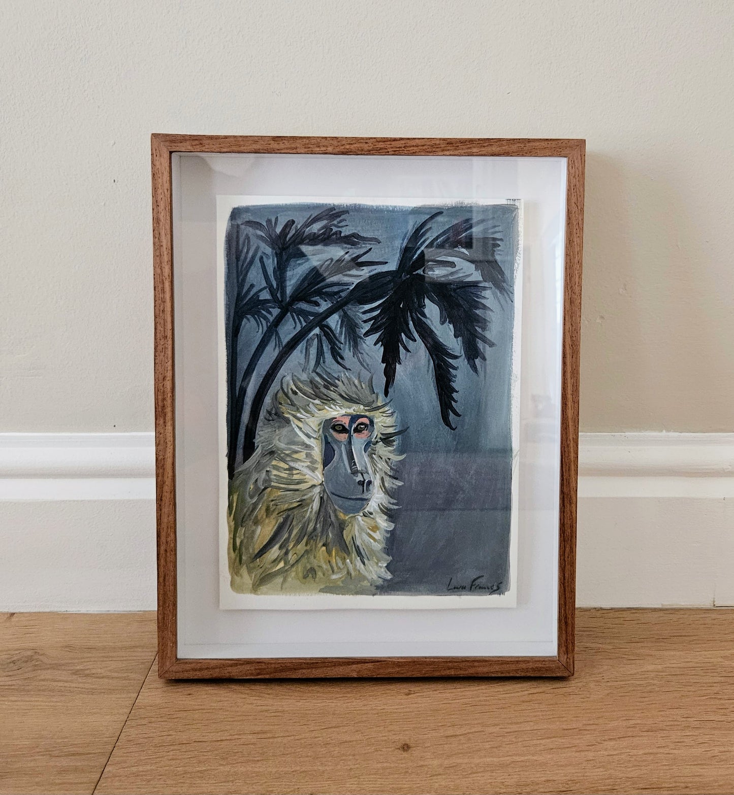 windswept baboon (framed)