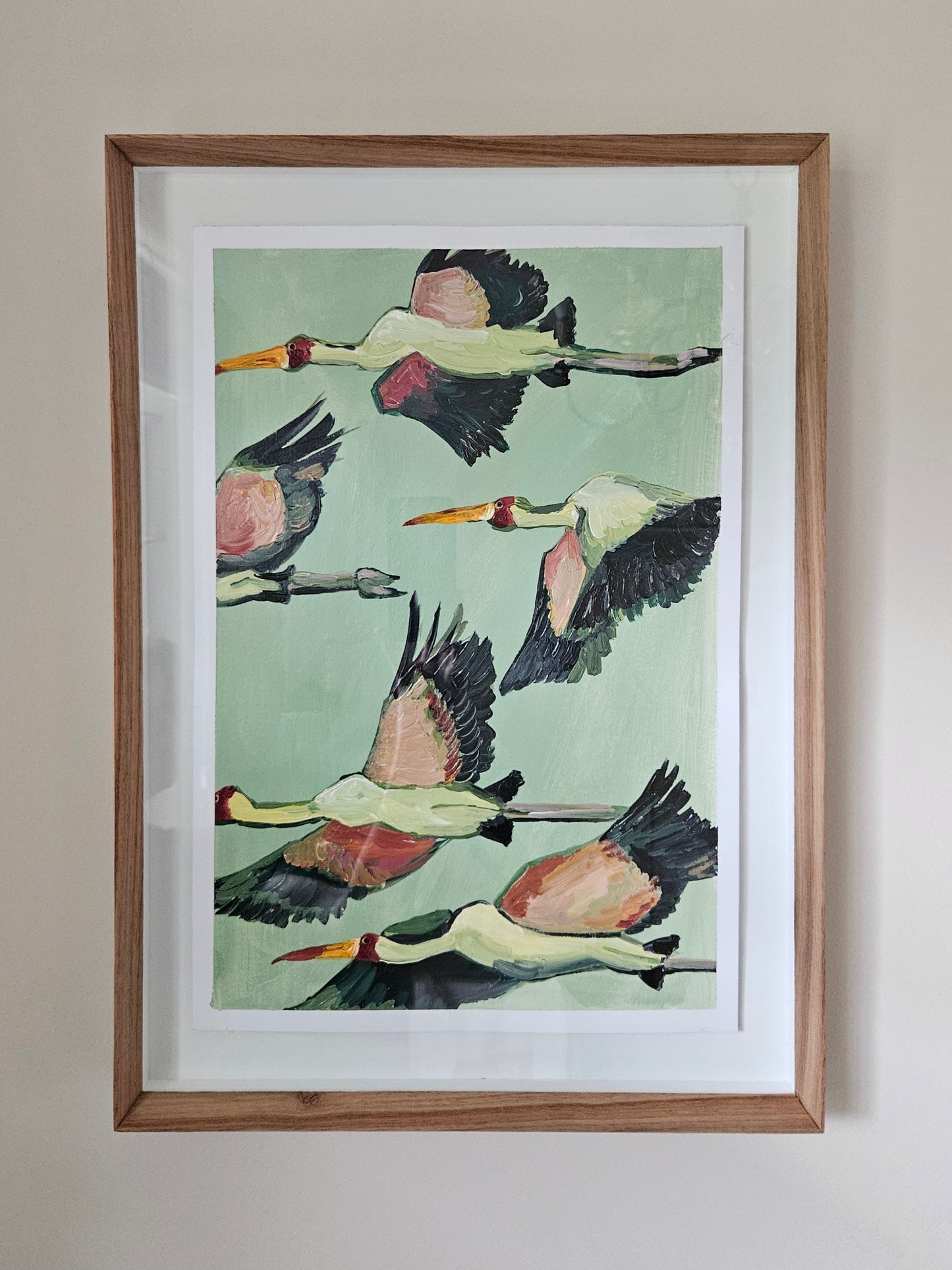 storks in flight II (framed)