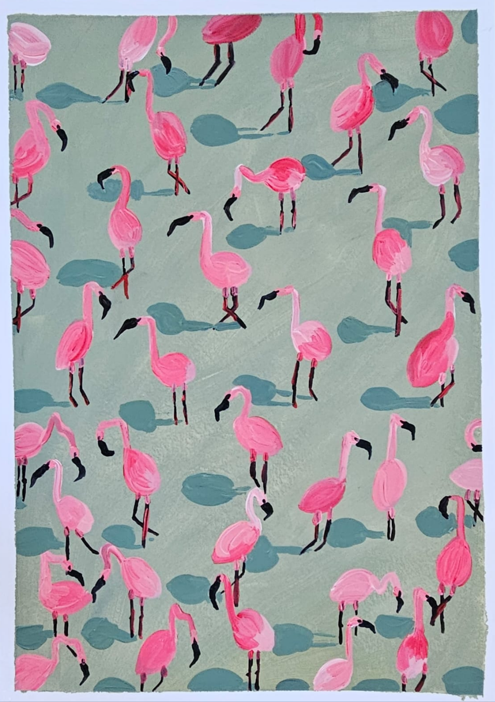 flocking flamingos