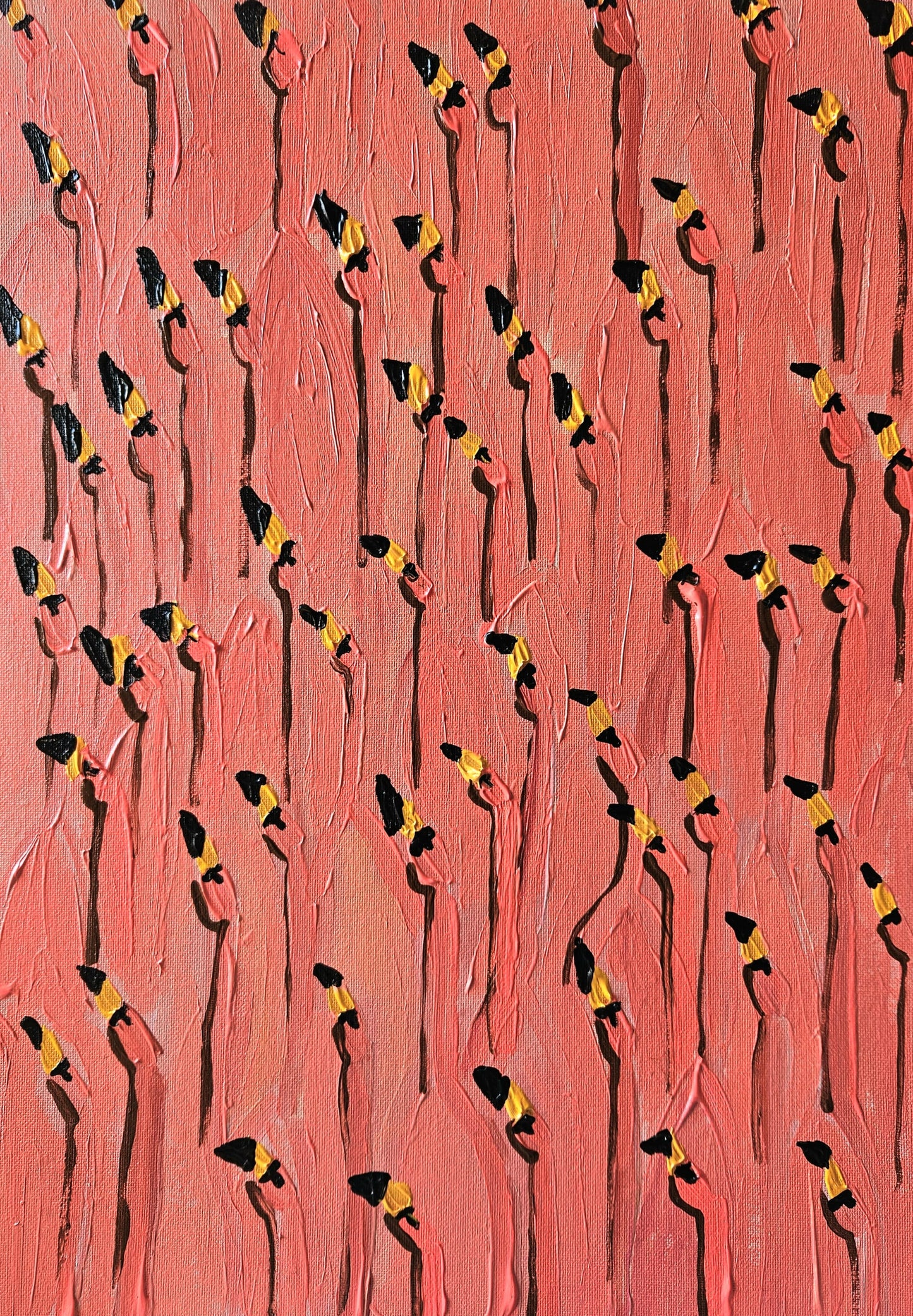 marching flamingos