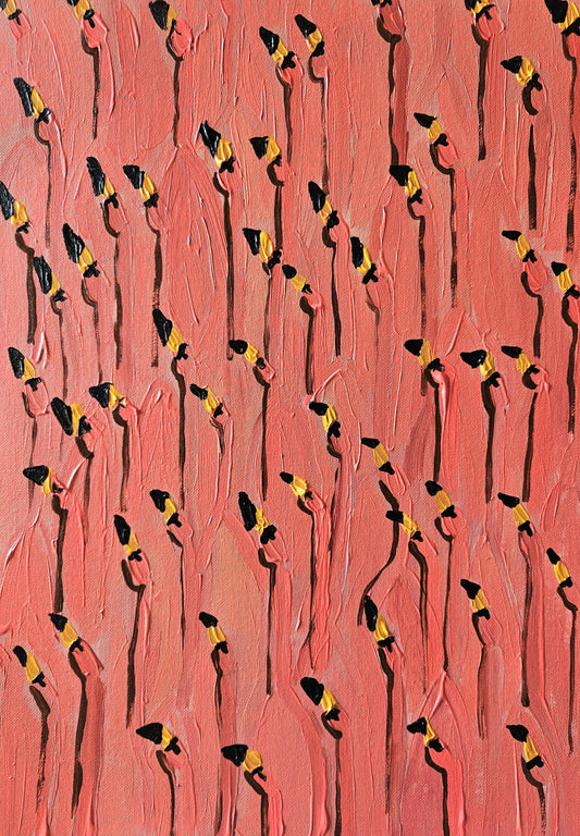 marching flamingos