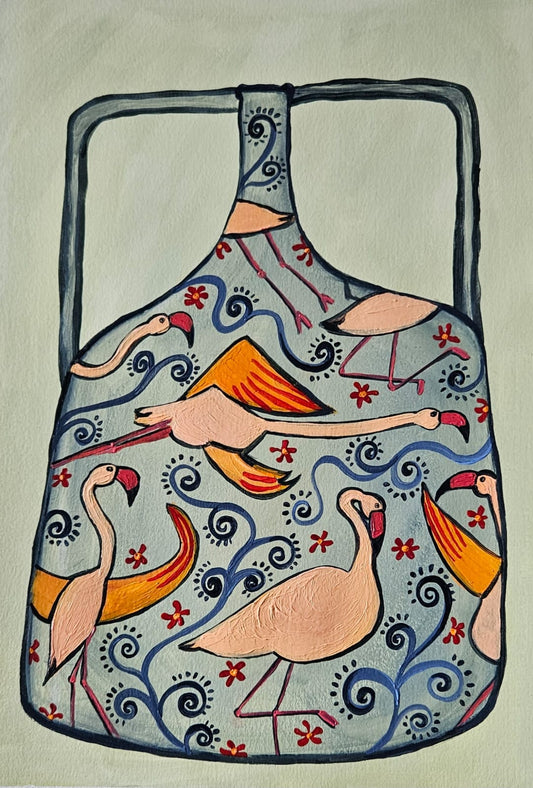 flamingos vase