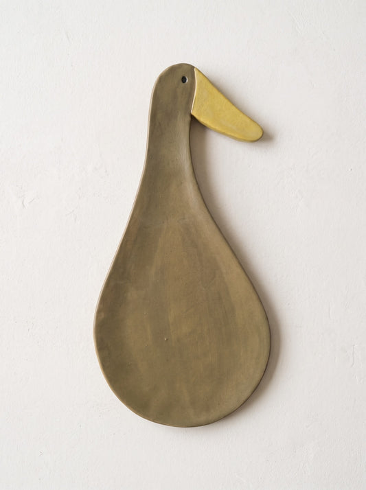 light olive runner duck (right-facing)