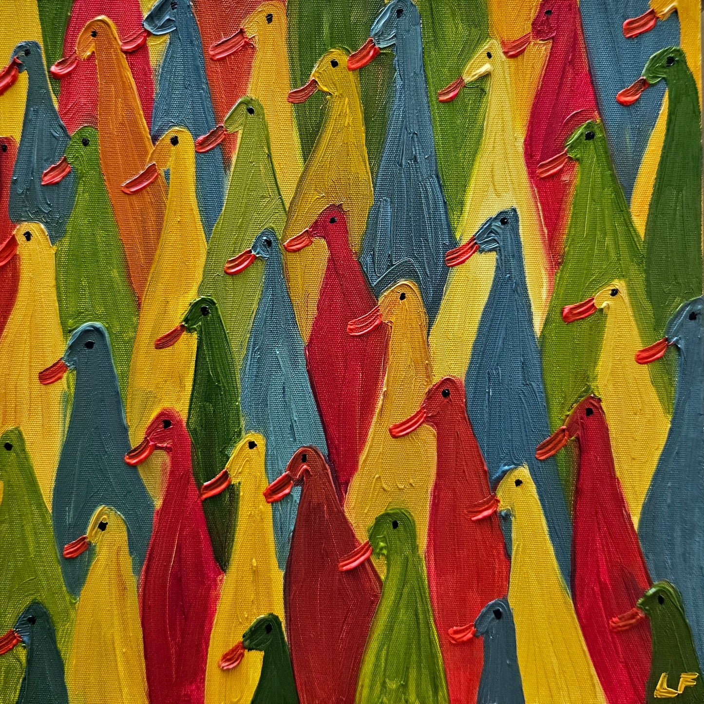 multi-coloured runner ducks