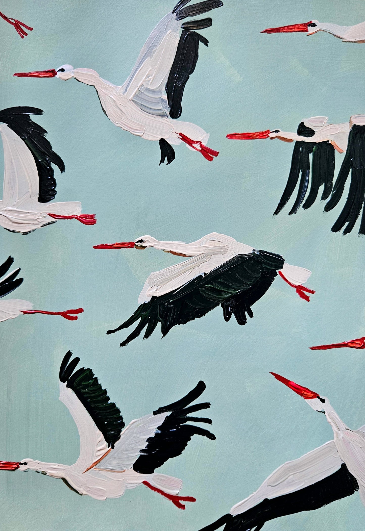 white storks in flight II